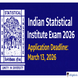 Indian Statistical Institute Exam 2026 Registration Begins, Apply by March 13; Exam Scheduled on May 10